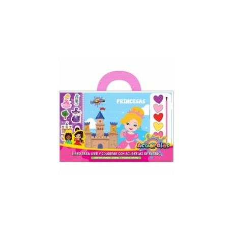 Princesas. Libros Para Leer y Colorear con Acuarelas.