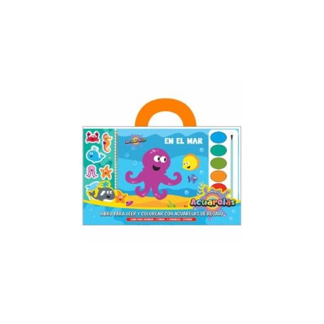 En el Mar. Libros Para Leer y Colorear con Acuarelas.